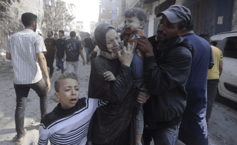 Following an Israeli airstrike, crowded Gaza hospital struggles to treat wounded children